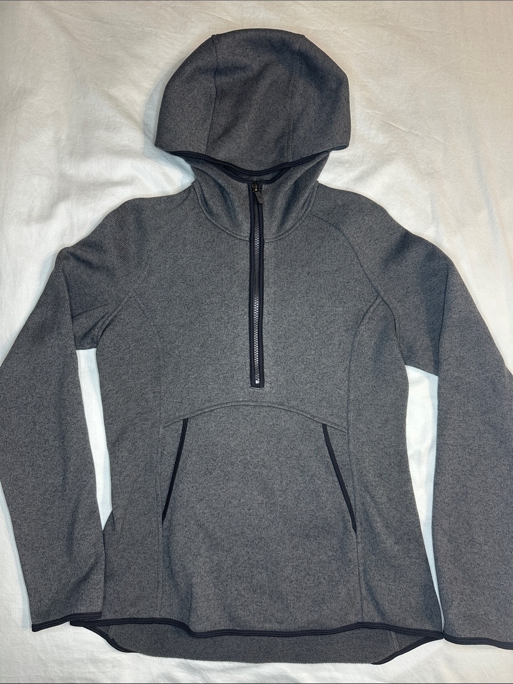 Lululemon Women Dark Gray Half-Zip Hoodie fleece lined - 8